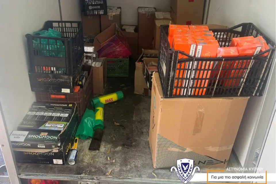 Seizure of untaxed tobacco products in Agia Napa