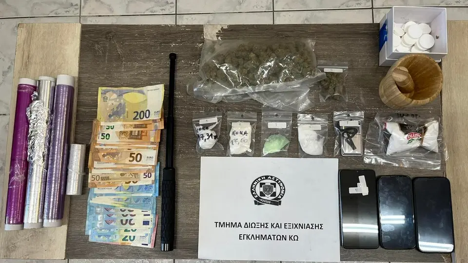 Two arrested in Kos for drug trafficking and illegal possession of weapons
