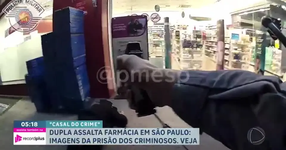 Casal é preso após assaltar farmácia na zona oeste de São Paulo
