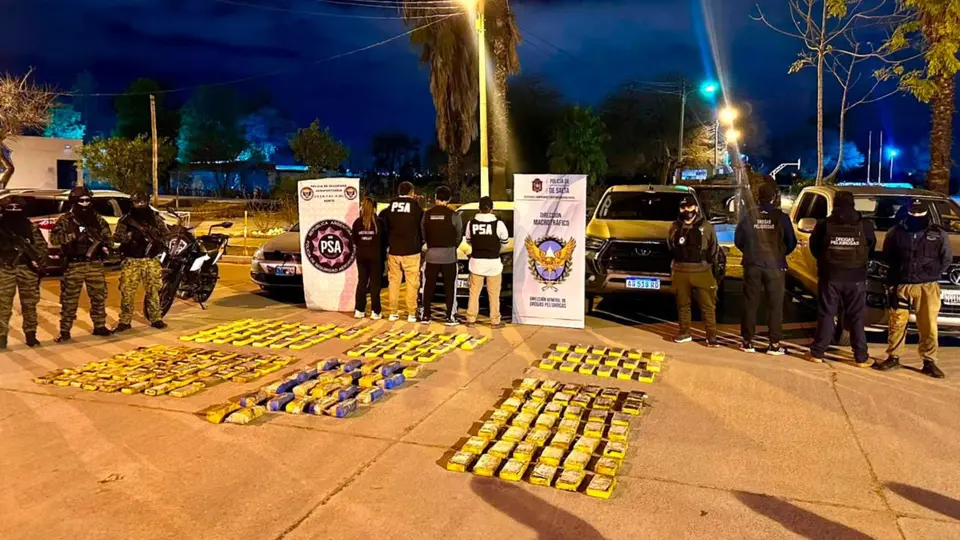 Banda narco desarticulada: 7 detenidos y casi 200 kg de cocaína incautados en Salta