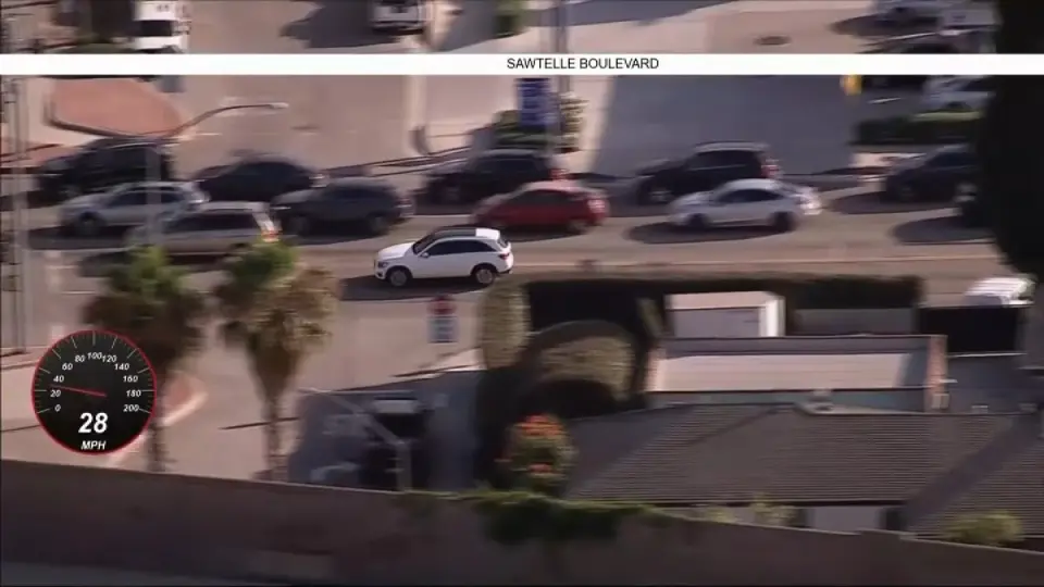 Stolen Mercedes leads LAPD on armed chase through Los Angeles