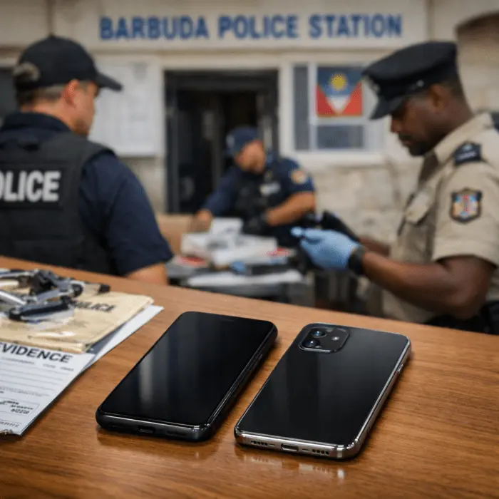 Two Arrested, Mobile Phones Seized in Barbuda Police Search Operation