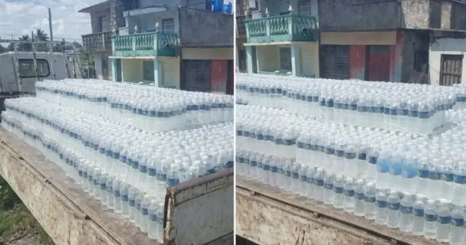 Counterfeit Ciego Montero water fraud in Cienfuegos: truck discovered and suspect detained