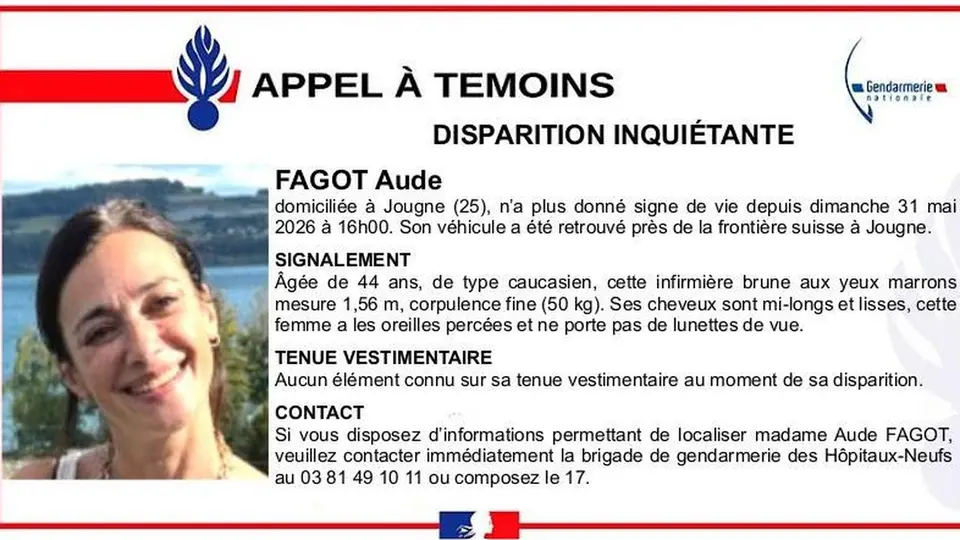 Infirmière de 44 ans portée disparue dans le Doubs, voiture retrouvée à Jougne