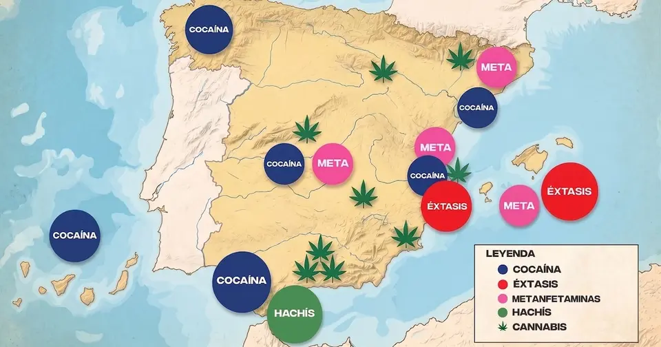 370 tonnes of drugs seized in Spain in 2025: hashish in the south, MDMA in Valencia