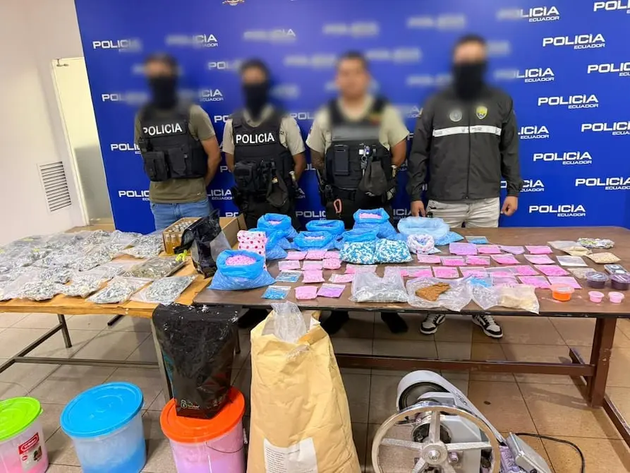 Policía desmantela laboratorio de droga sintética atribuido a Los Tiguerones en Guayaquil