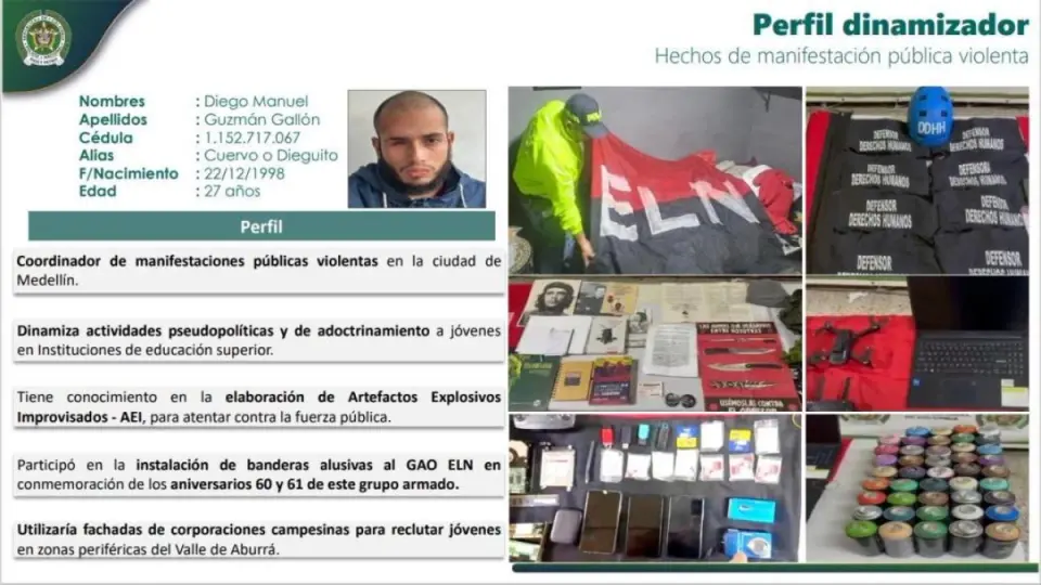 Alias 'Cuervo', captured after alleged attack on police during University of Antioquia unrest, was not prosecuted