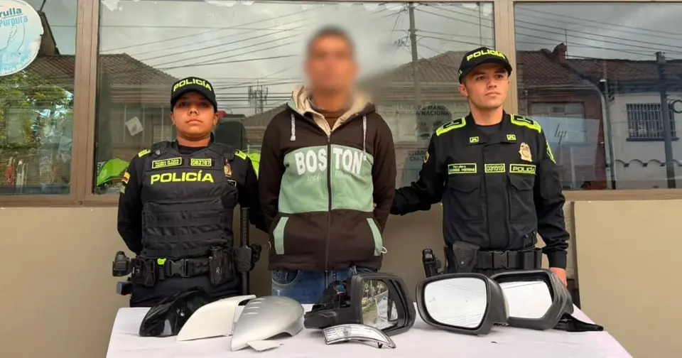 Man arrested for theft of car parts in San Luis neighbourhood of Bogotá