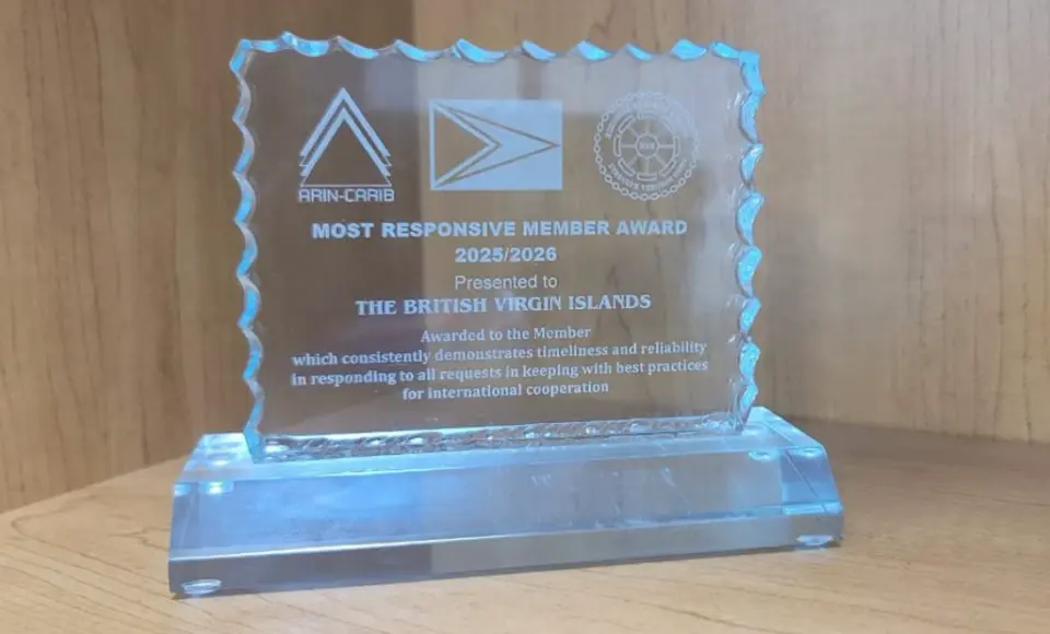 BVI Financial Crime Unit wins Most Responsive Member Award at ARIN-CARIB 2025