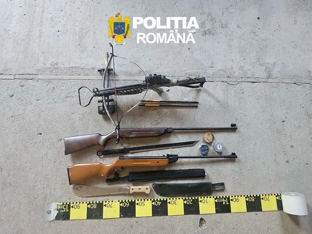 Non-lethal weapons, swords and crossbow discovered following raids in Arad County