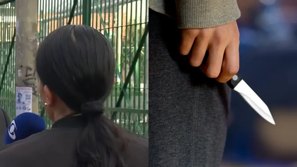 Sujeto ataca con arma blanca a mujer en puente peatonal del norte de Bogotá; policía lo identifica como delincuente habitual