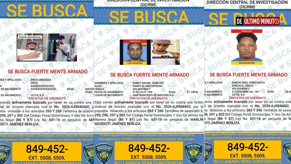 Tres sujetos son buscados por ataque armado contra mujer en Cotuí