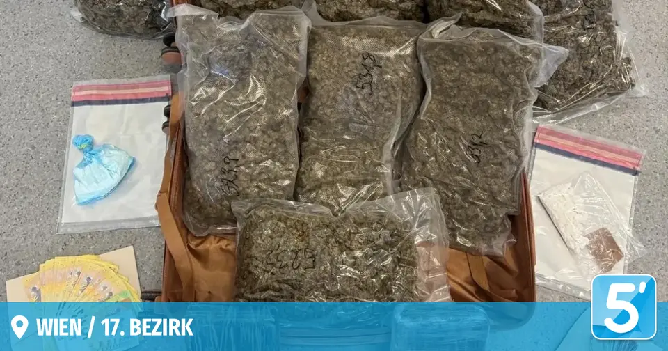 Nearly seven kilogrammes of cocaine and marijuana seized in Vienna's Hernals and Favoriten districts