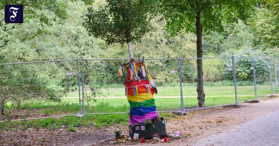 Memorial tree at CSD crime scene in Berlin's Tiergarten torn out