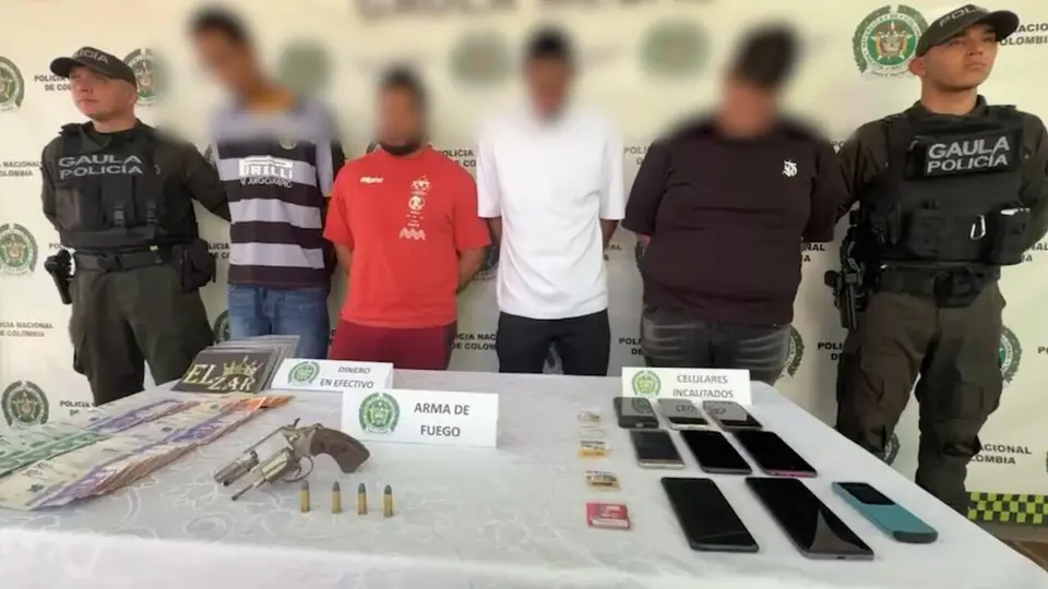 Cinco capturados en operación contra banda extorsionadora vinculada al narcotráfico en Cali y Bogotá