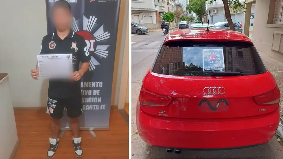 Audi robado en Buenos Aires interceptado en Santa Fe: joven de 26 años detenido