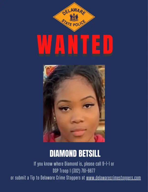 Robbery suspect Diamond Betsill sought after vehicle stolen at Wilmington Wawa