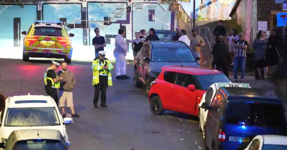 Brighton police chase: pedestrian narrowly avoids being hit as driver collides with eight cars