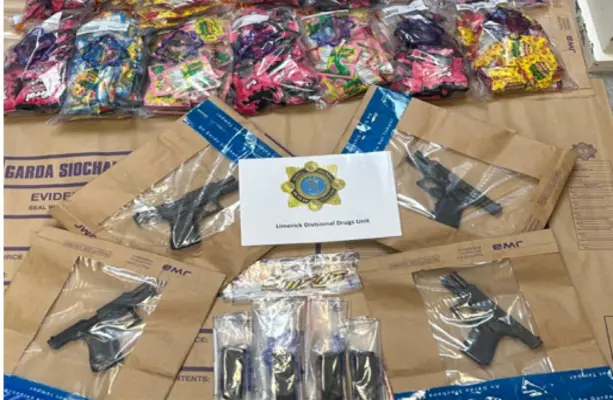 Four firearms and €131k in drugs seized in Limerick, man in his 60s arrested