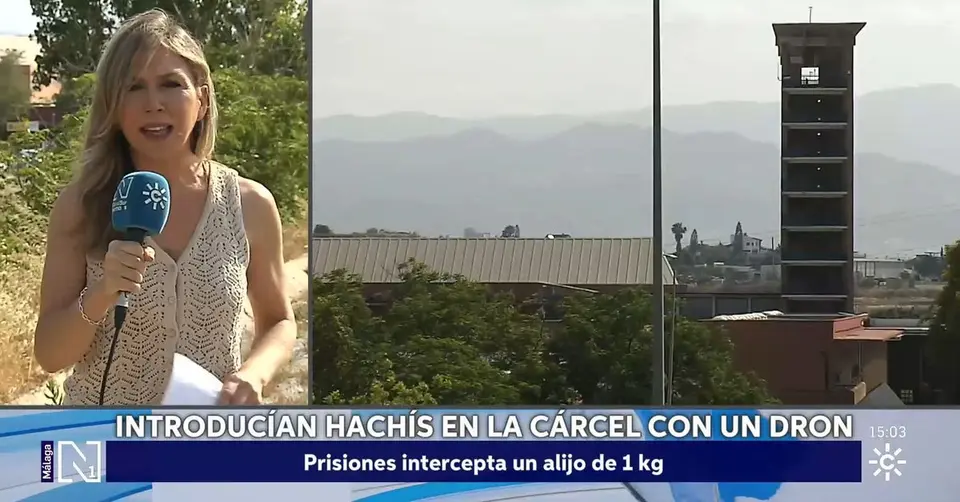 Interceptan un dron con más de un kilo de hachís en la prisión de Alhaurín de la Torre