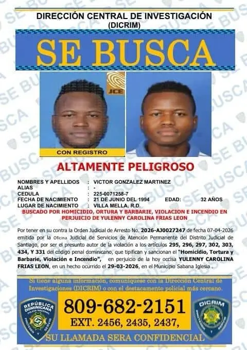Police seek seven men for homicides and attempted homicides in Santiago