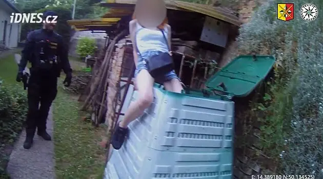 Woman hides in compost bin before police, was to enter prison