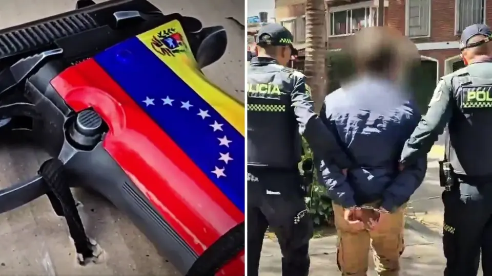 Young man arrested in Bogotá for violent robbery had firearm with Venezuelan flag