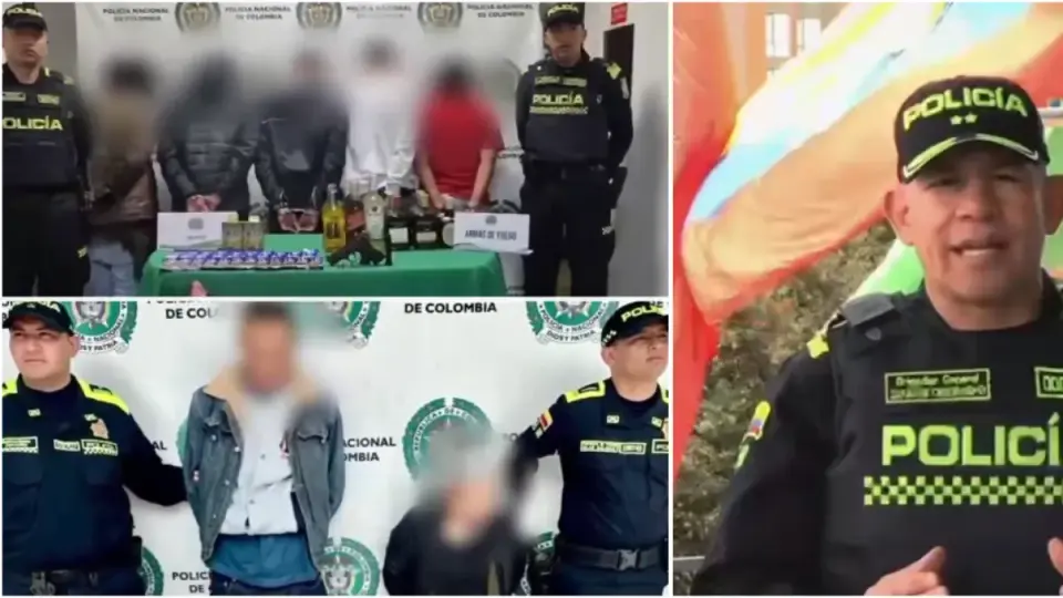 52 arrested and 35 raids across eight Bogotá districts: weapons, drugs and cash seized