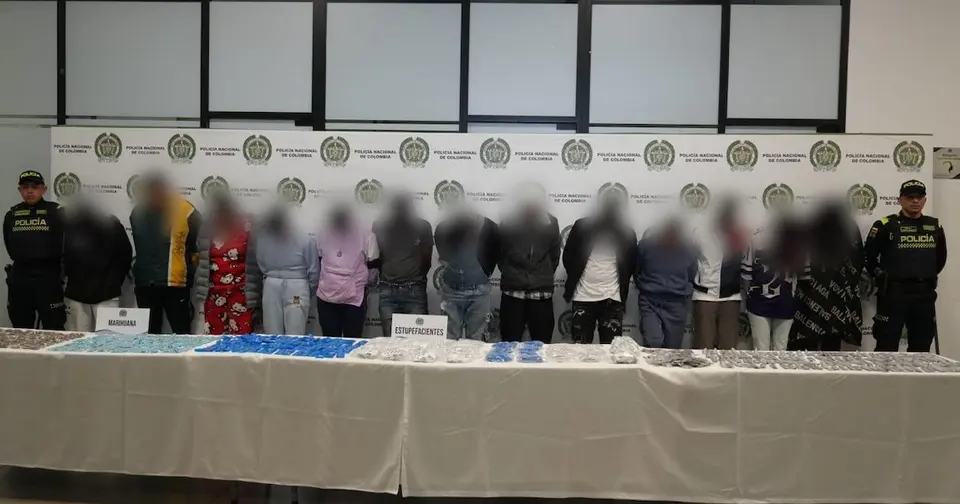 Red criminal "Los Hera" desarticulada en Bogotá: 19 capturados y 9.000 dosis decomisadas