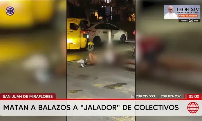 Jalador de colectivos asesinado a balazos en San Juan de Miraflores, cerca de Atocongo