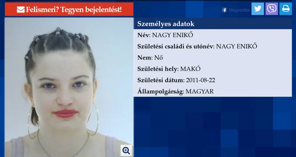 Missing 15-year-old girl from Makó who appeared on X-Factor