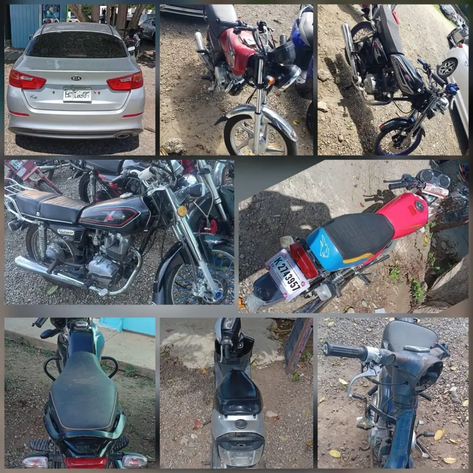Policía recupera siete motos y un automóvil en Santiago; cinco detenidos