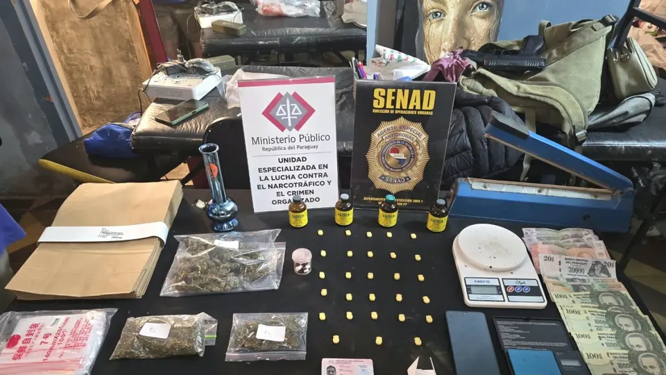 Senad allana "espacio creativo" en Asunción y decomisa drogas; hay un detenido