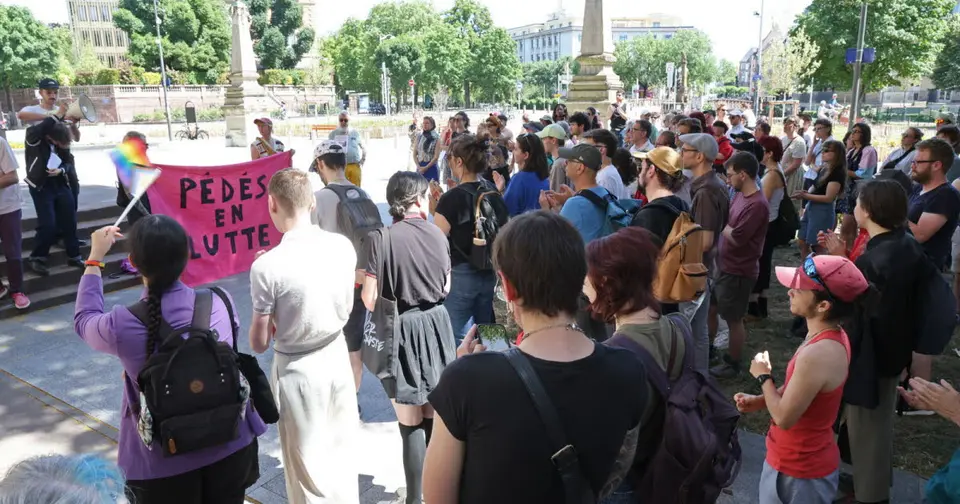 Around 100 people gather in Strasbourg to pay tribute to Noahm, victim of a homophobic attack