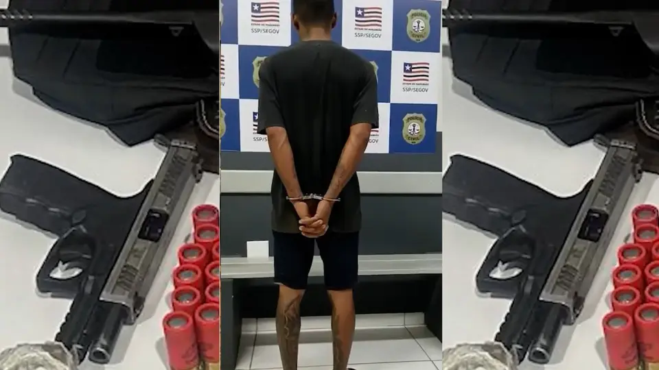 Dois homens presos por tráfico em Aldeias Altas (MA); arma adaptada como metralhadora é apreendida