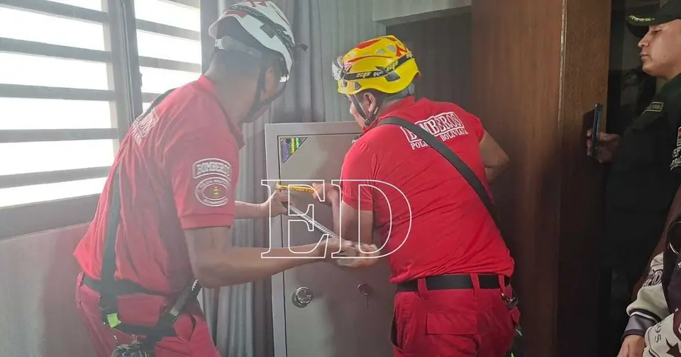 Caja fuerte de más de un metro hallada vacía en inmueble de lujo allanado en Santa Cruz