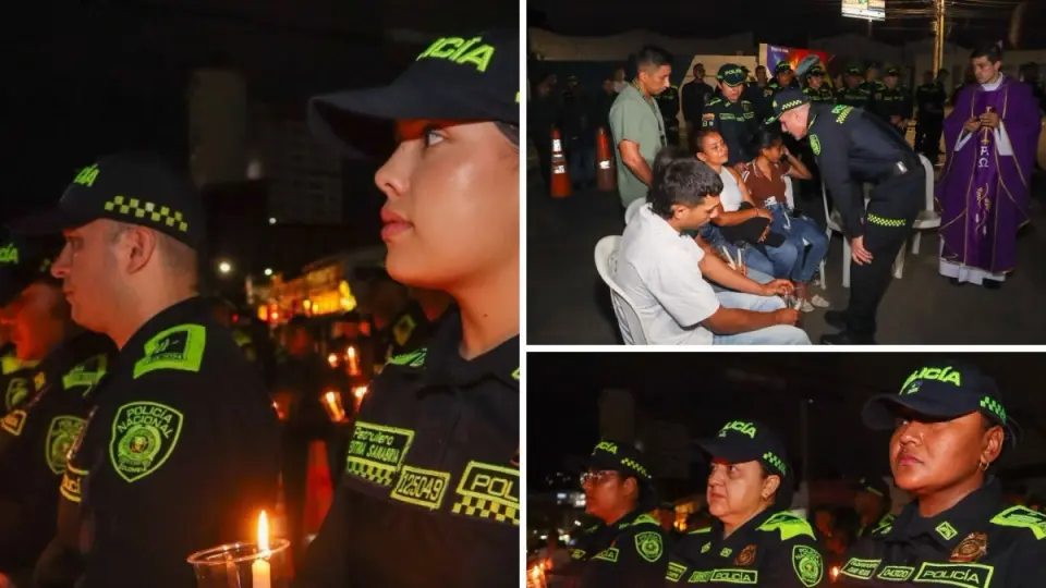Vigil in Cali for patrol officer María José Recuero, 20, killed when confronting robbers