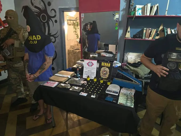 SENAD dismantles drug sales point disguised as creative space in Asunción
