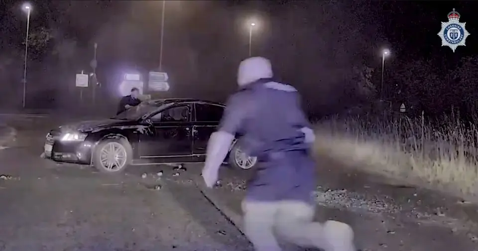 Audi A6 flips at 100mph during M56 police chase; driver jailed for a year
