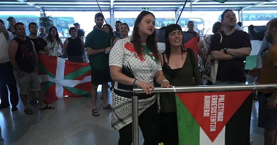 Four arrested by Ertzaintza at pro-Palestine flotilla reception in Bilbao