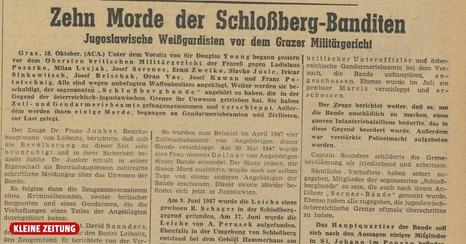 Schlossberg-Bande terrorisierte Südsteiermark nach Kriegsende 1945