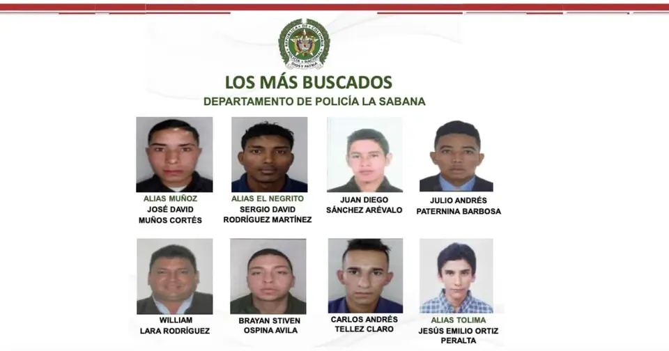 Ofrecen 160 millones de pesos por ocho fugitivos señalados de asesinatos en Bogotá y Sabana