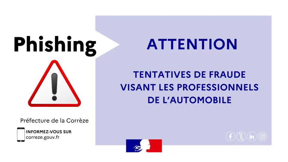 Attempted phishing fraud targeting automotive professionals in Corrèze