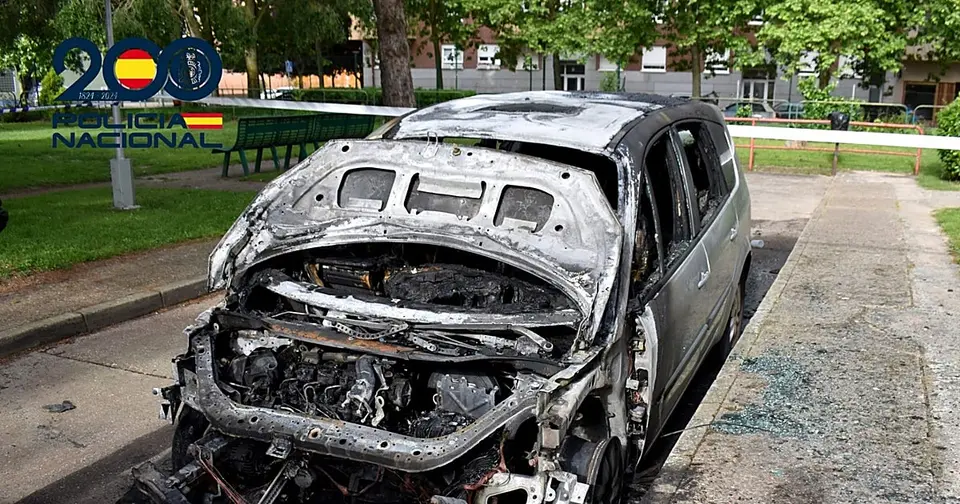 Man arrested in Burgos with extensive criminal record for deliberately setting fire to four cars motivated by revenge