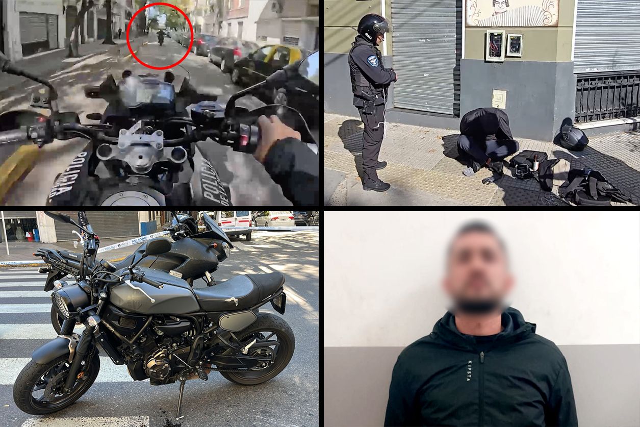 Motochorro colombiano con antecedentes queda preso tras persecución de 20 km en Buenos Aires