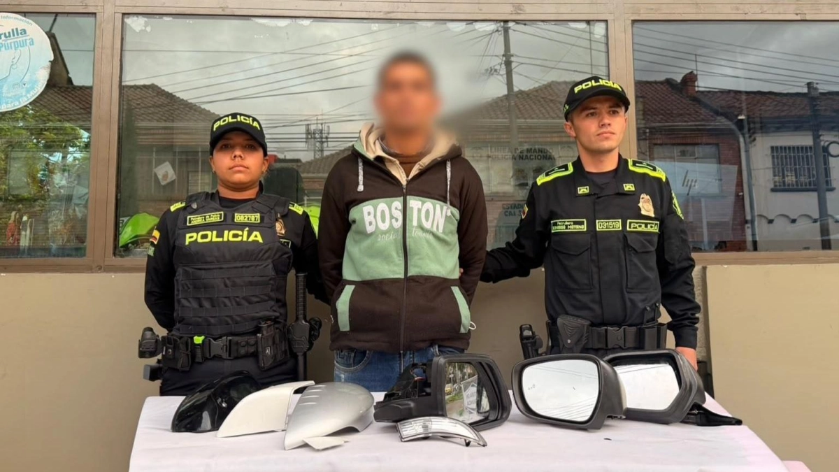 Capturan a presunto ladrón de accesorios de vehículos en Bogotá tras persecución policial