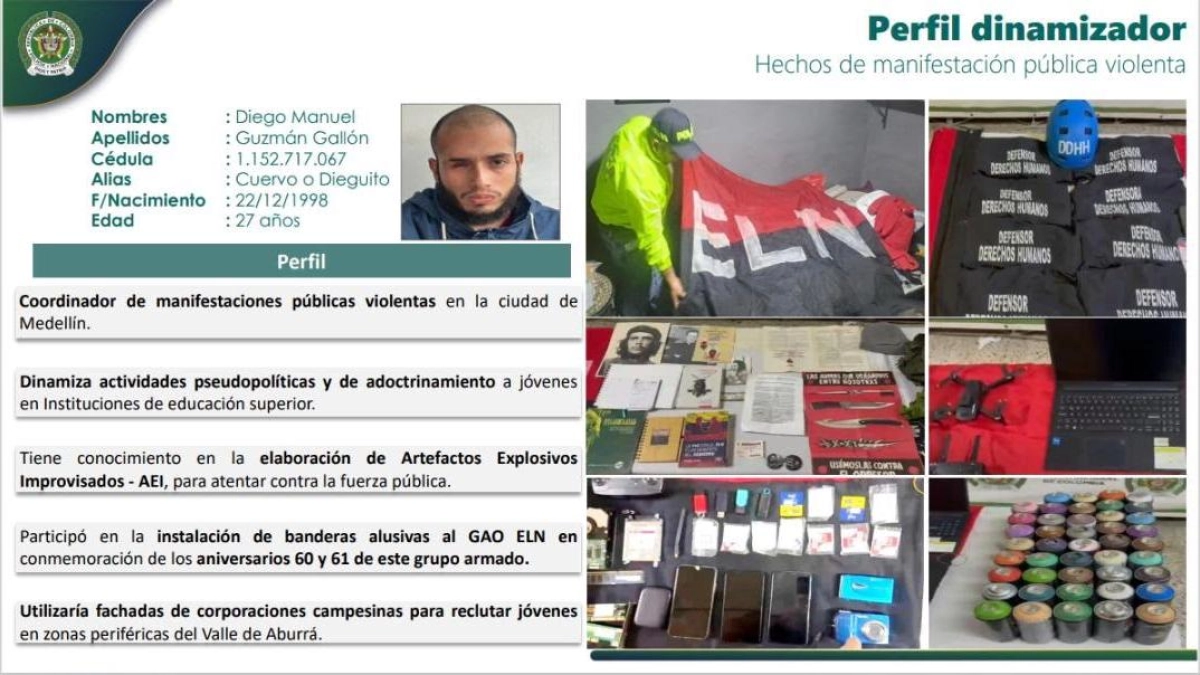 Alias 'Cuervo', capturado tras presunto ataque a policía en disturbios de la Universidad de Antioquia, no fue procesado
