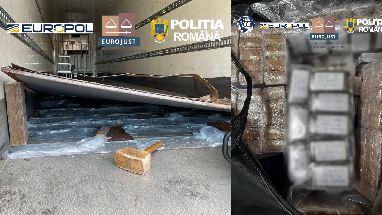Șoferi români transportau cocaină și hașiș în TIR-uri cu compartimente secrete pentru albanezi