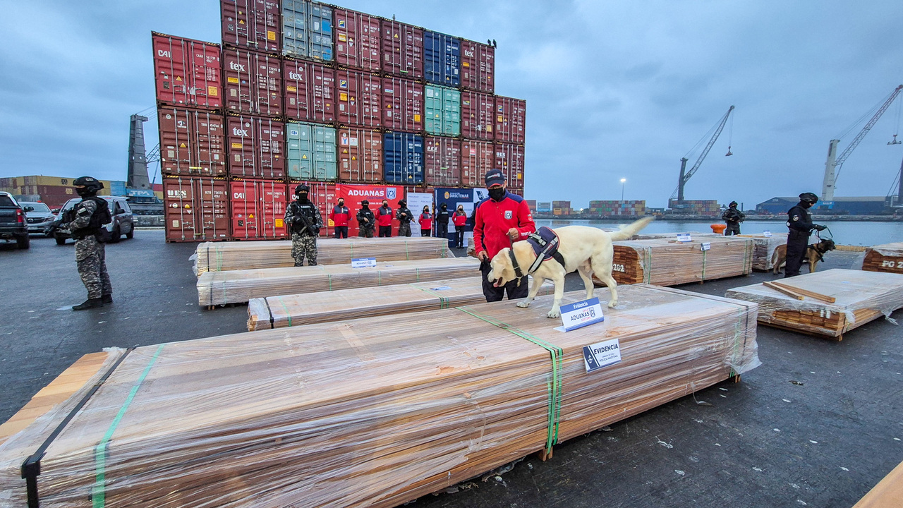Chile decomisa drogas por valor de 7.200 millones de euros escondidas en envíos de madera hacia Europa