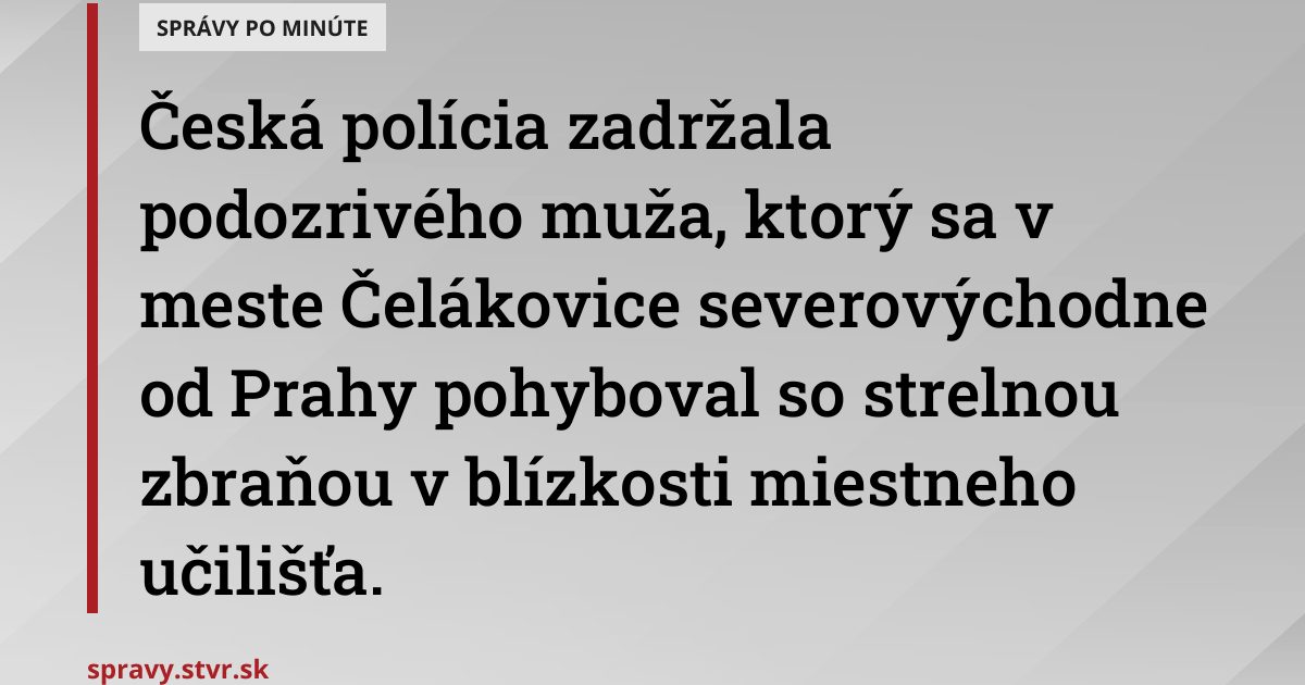 Ozbrojený muž u školy v Čelákovicích skončil v rukou policie
